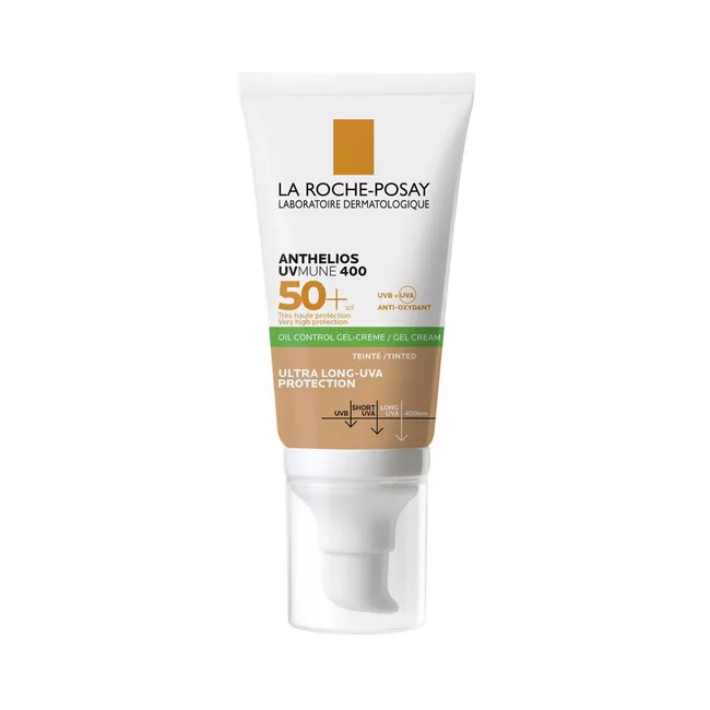 LA ROCHE POSAY - Protector Solar Rostro Anthelios Uv Mune 400 Oil Control Crema Con Color Fps 50+ 50 Ml La Roche Posay