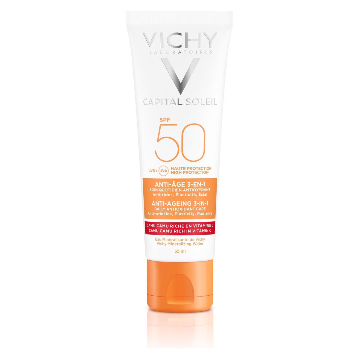 VICHY - Protector Solar Facial Capital Soleil Anti Edad 3 en 1 FPS 50 50 ml Vichy