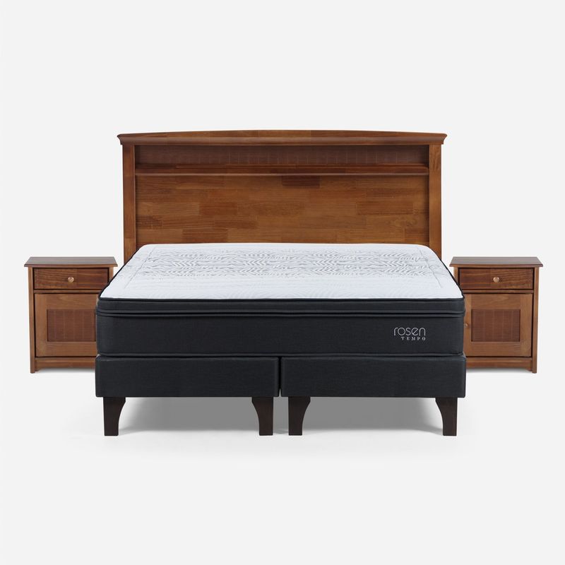 ROSEN - Cama Europea 2 Plazas Tempo Rosen + Muebles Veneto