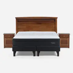 ROSEN - Cama Europea 2 Plazas Tempo + Muebles Veneto