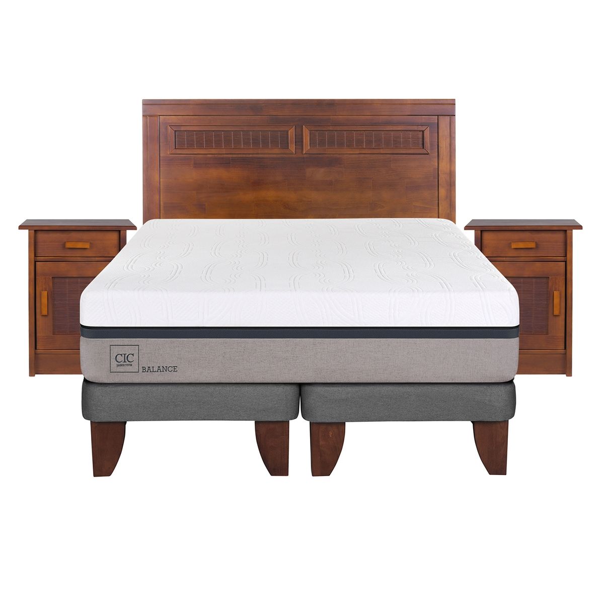 CIC - Cama Europea Balance King Base Dividida+Muebles Cic