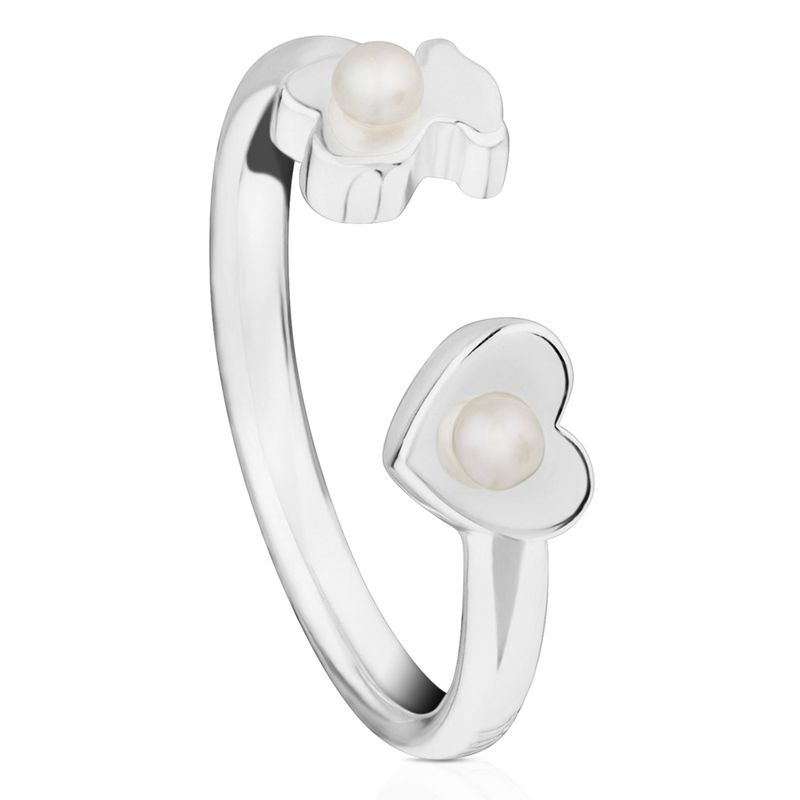 TOUS - Anillo Super Power De Plata Con Perlas Mujer Tous