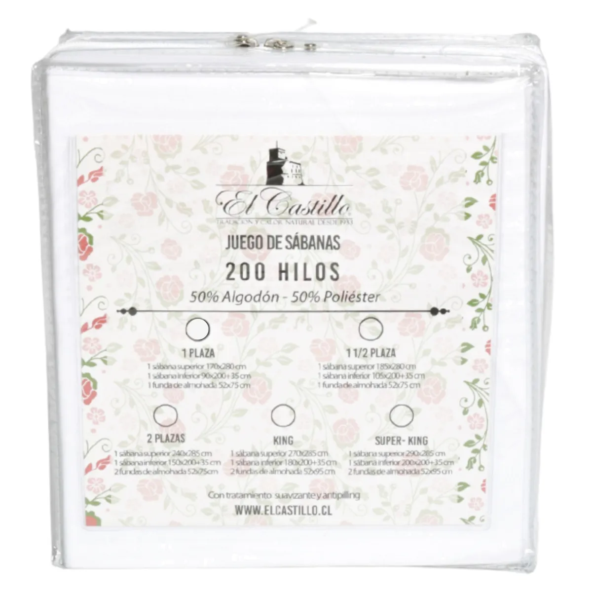 BASEMENT HOME - Juego de Sábanas Basement Home Algodón 200 Hilos Liso