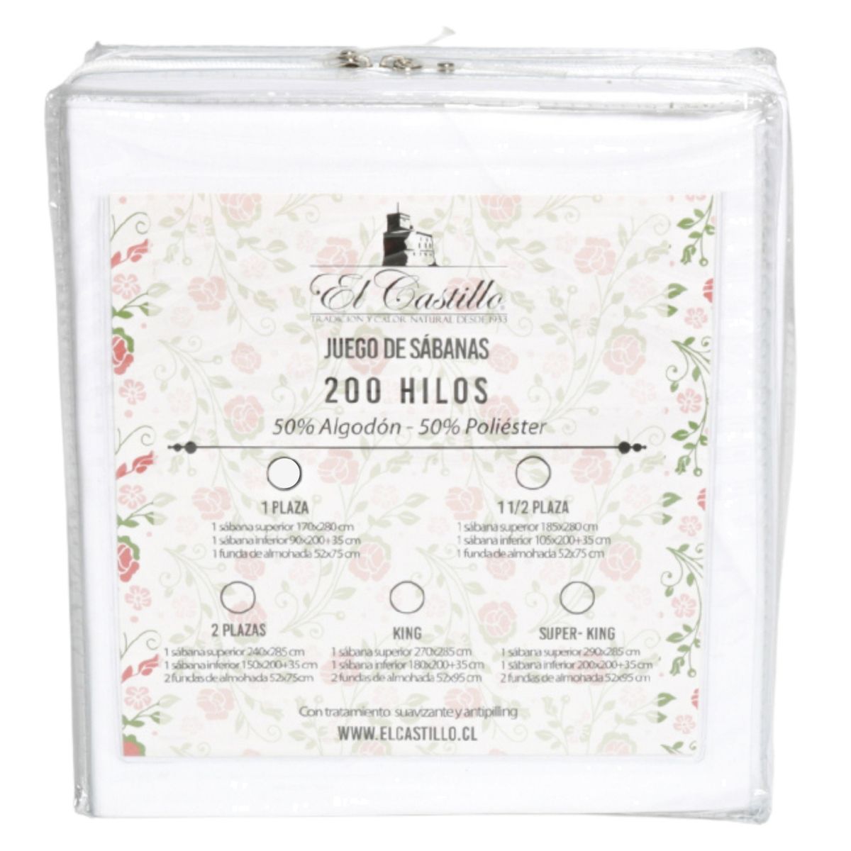 BASEMENT HOME - Juego de Sábanas Basement Home Algodón 200 Hilos Liso