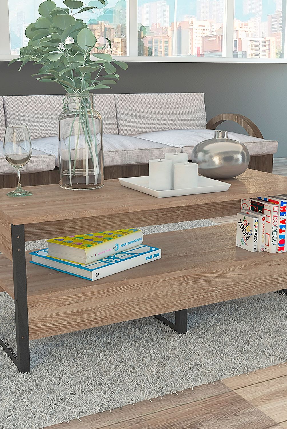 TUHOME - Mesa De Centro Magnum Mármol Carrara Rectangular Tuhome