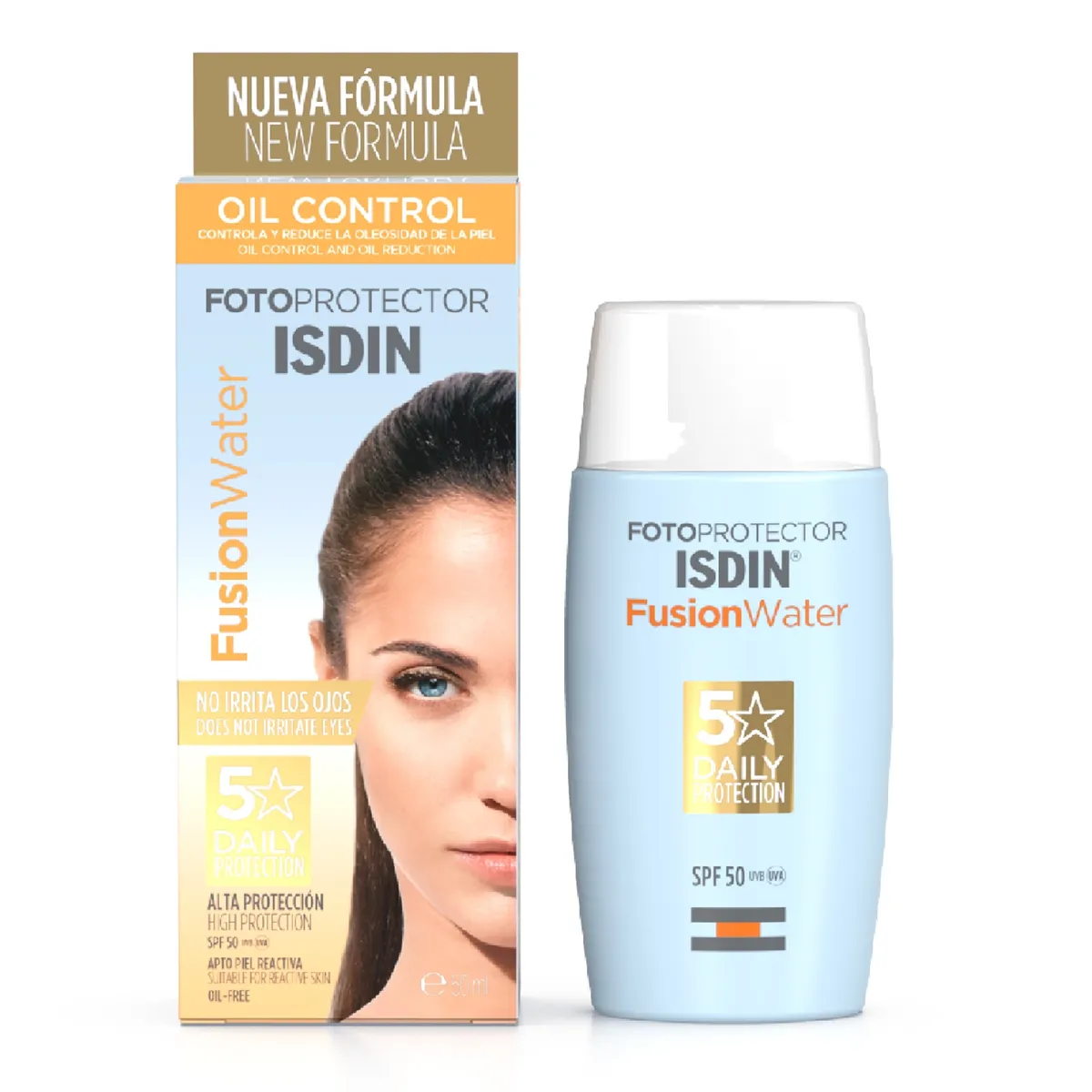 ISDIN - ISDIN Fotoprotector Fusion Water SPF50 50ML - Bloqueador solar ultra ligero Oil Control