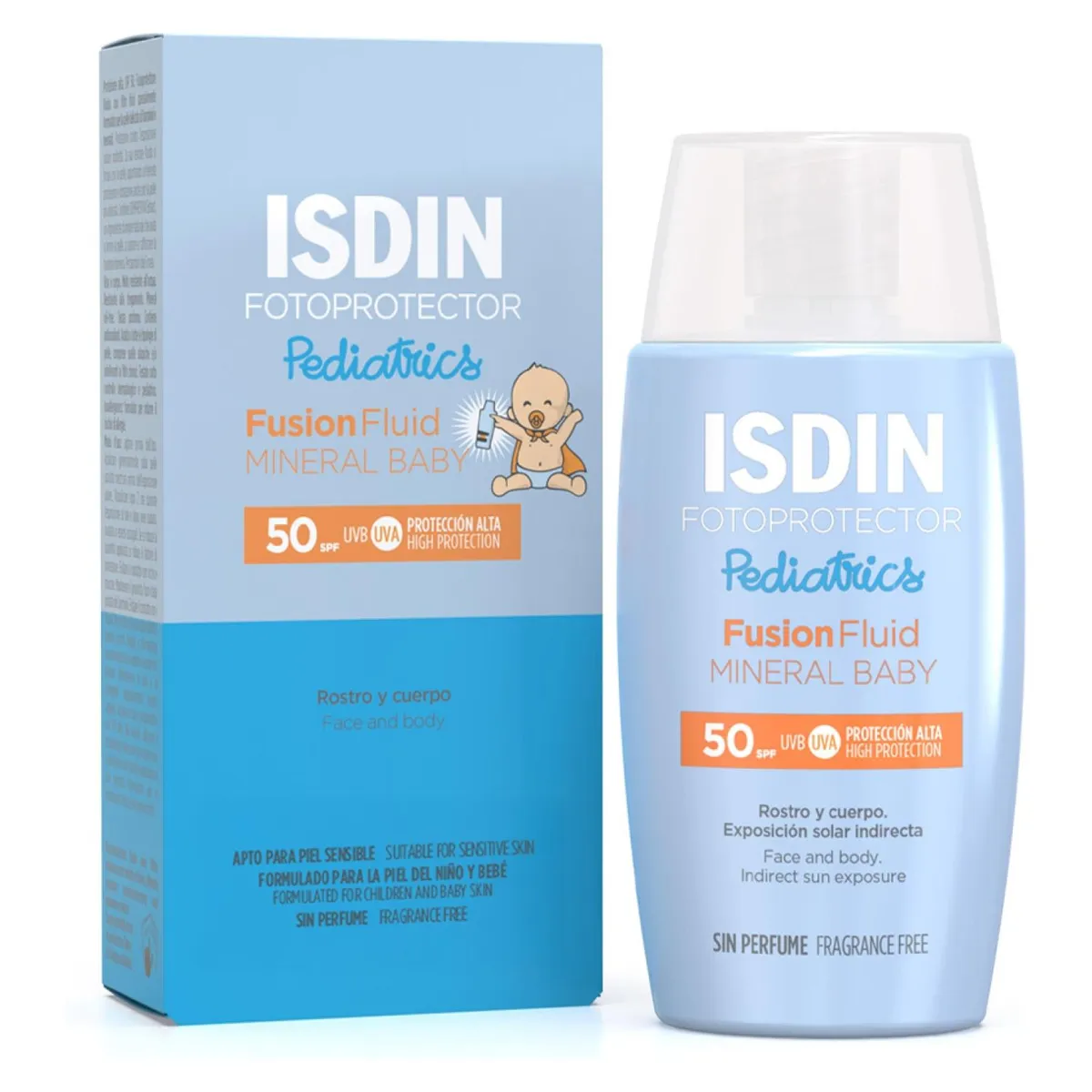 ISDIN - Protector Solar Pediatrico Facial Fusion Fluid Mineral Baby Spf50 50Ml Isdin