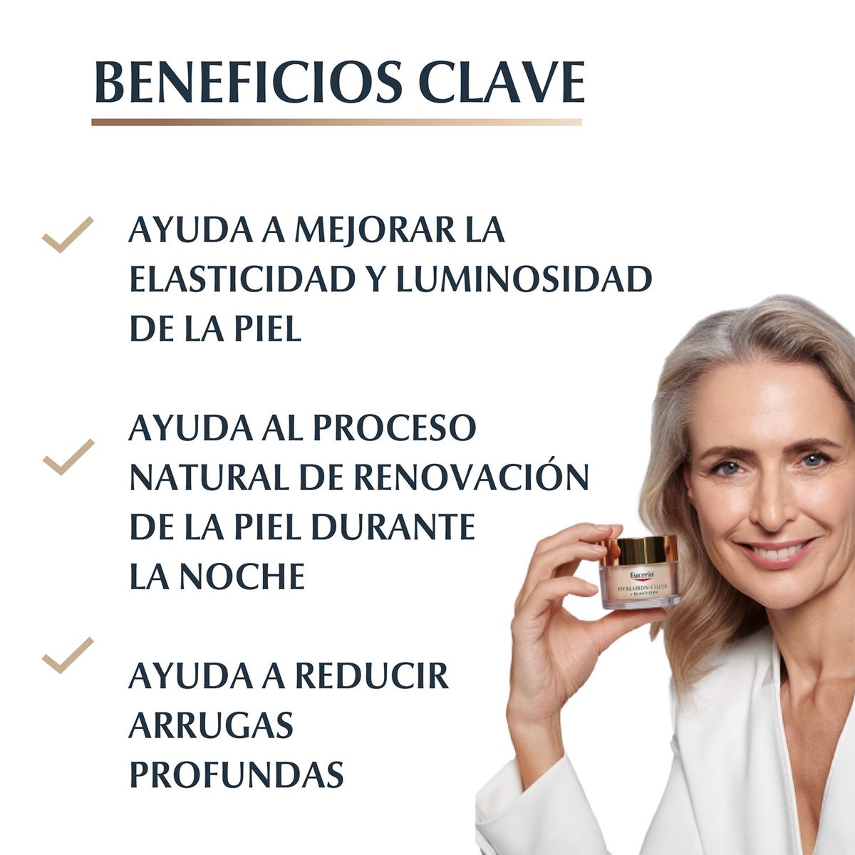 EUCERIN - Crema Facial Antiarrugas Elasticity+Filler Noche 50ml  Eucerin