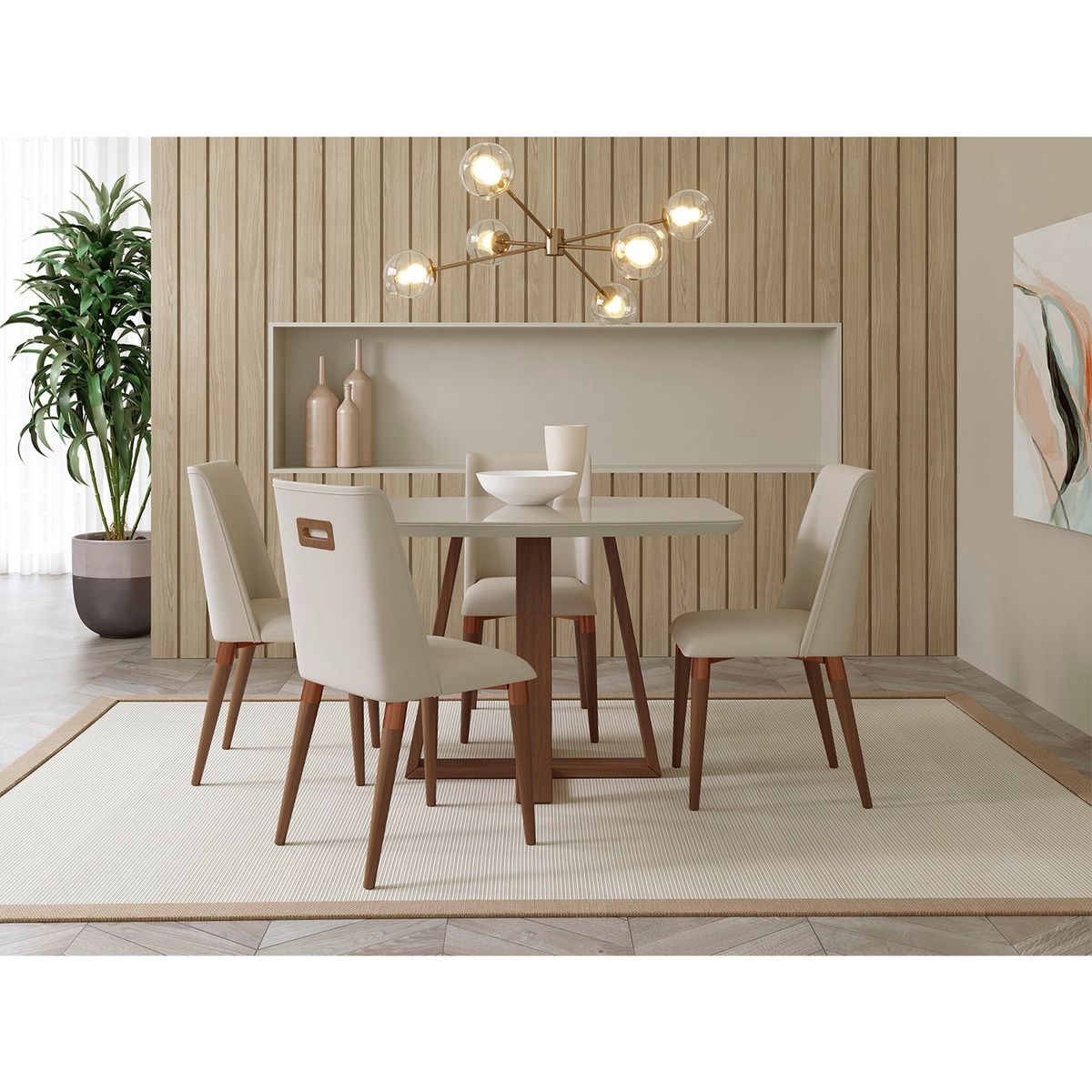 DECOCASA - Juego de Comedor Camile 116Cm 4 Sillas Decocasa
