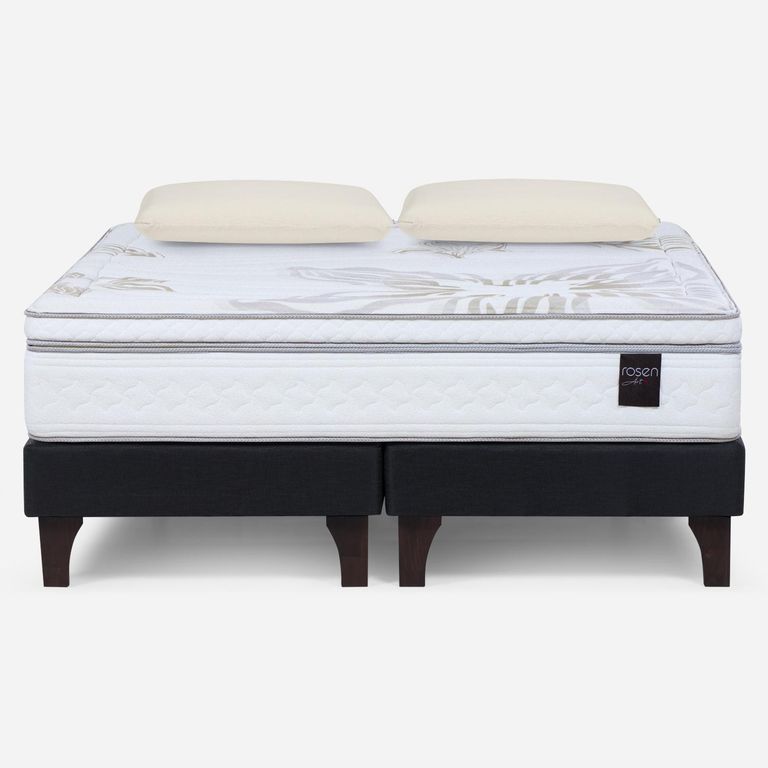 Cama Europea Art 4 2 Plazas X 2.00 CM Base Dividida + Almohadas