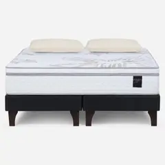 ROSEN - Cama Europea Art 4 2 Plazas Base Dividida 150x200 cm + Almohadas