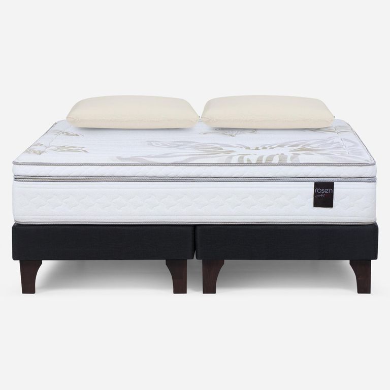 Cama Europea Art 4 King X 2.00 CM Base Dividida + Almohadas