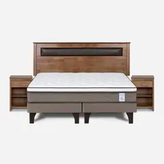 ROSEN - Cama Europea New Style 6 King + Respaldo + 2 Veladores