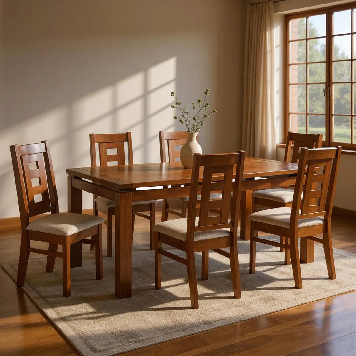 DAGON - Juego De Comedor 6 Sillas Roma Beige Dagon