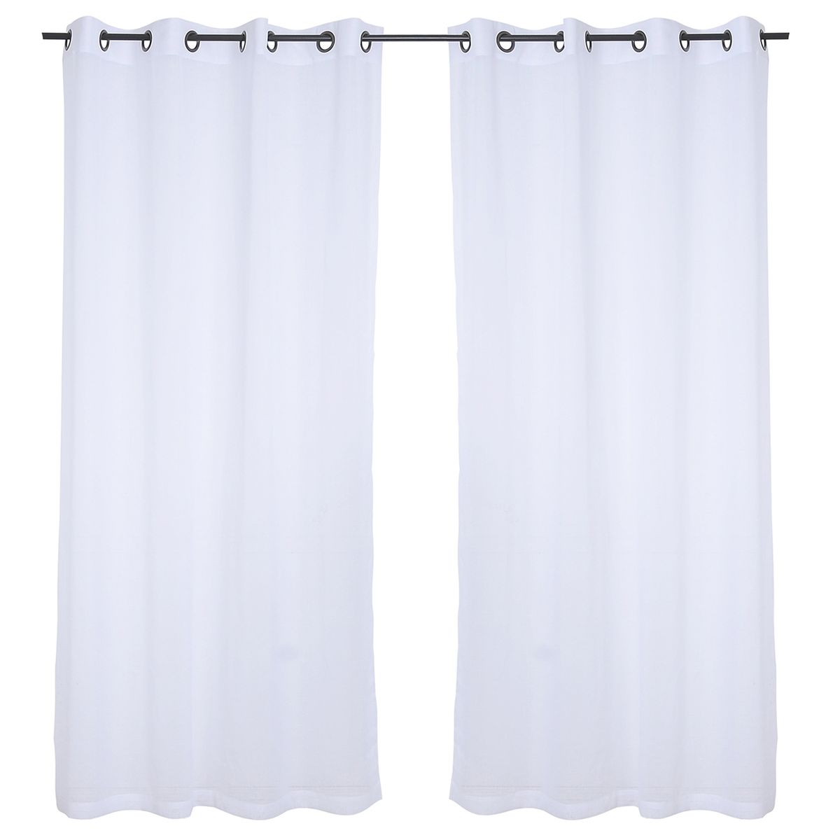 MASHINI - Set 2 Cortinas Velo Lino-Blanca Mashini