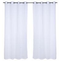 Set 2 Cortinas Velo Lino-Blanca