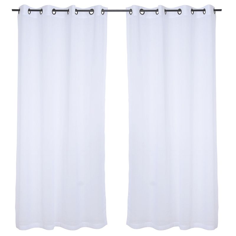MASHINI - Set 2 Cortinas Velo Lino-Blanca Mashini