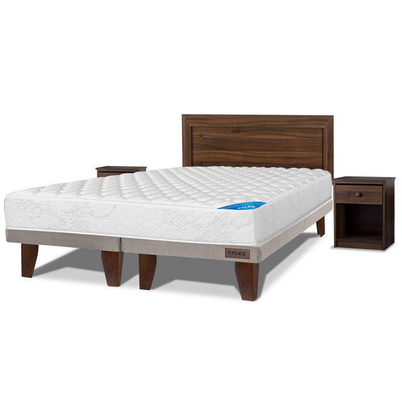 FLEX - Cama Europea New Entree 2 Plazas + Muebles Asturias Flex