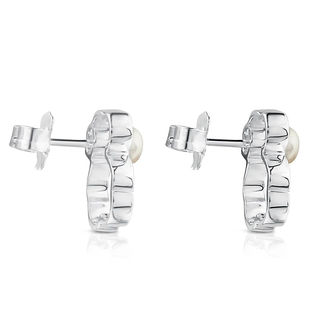 TOUS - Aros Silueta De Plata Con Perla Mujer Tous