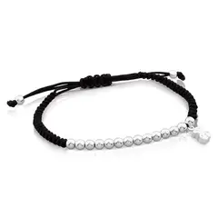 TOUS - Pulsera Hiper Micro De Plata Y Cordón En Color Negro Mujer