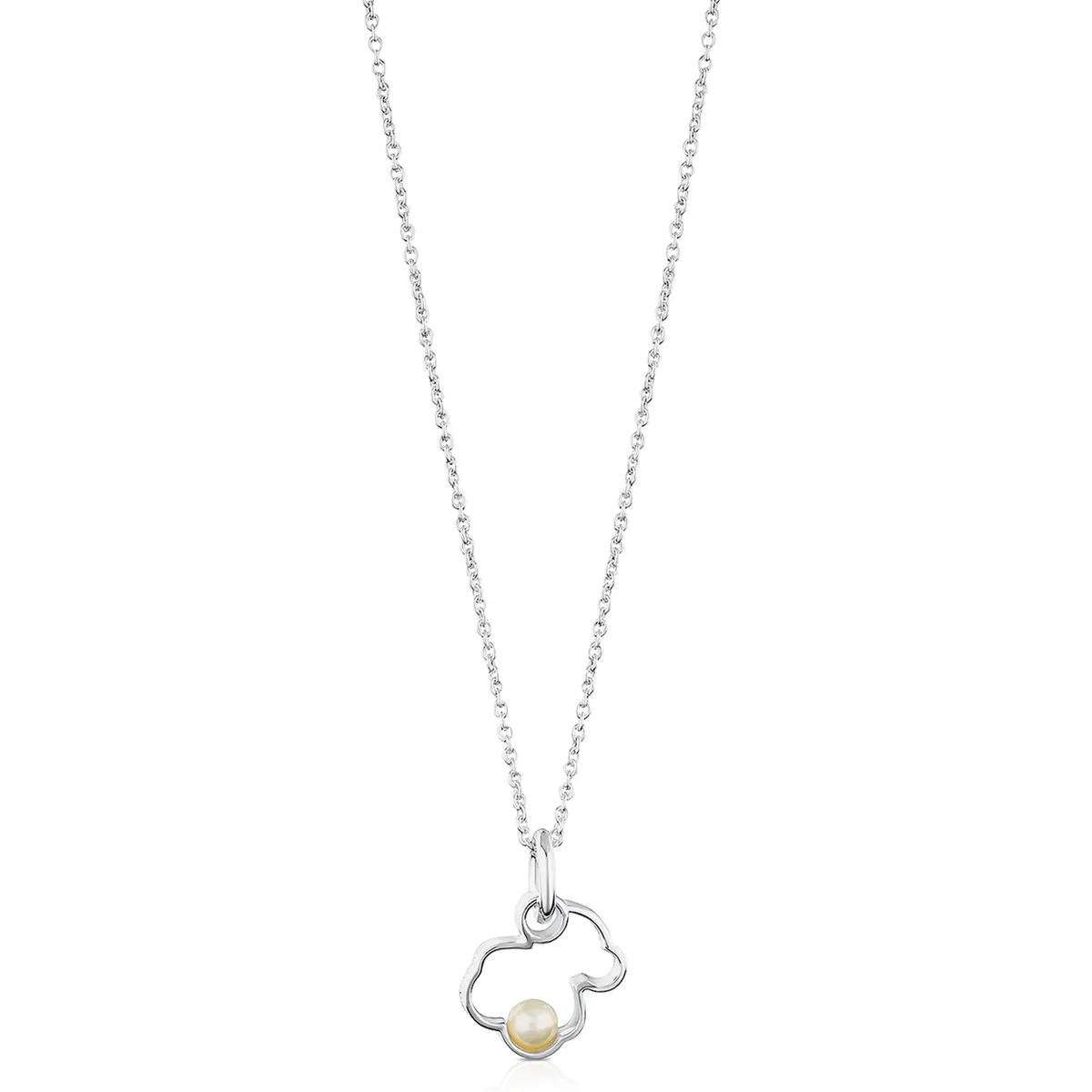 TOUS - Collar Silueta De Plata Con Perla Mujer Tous