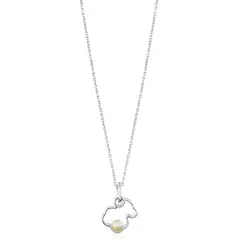 TOUS - Collar Silueta De Plata Con Perla Mujer