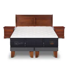 CIC - Cama Europea Grand Premium 2 Plazas Base Dividida 150X200 Cm + Muebles Miro