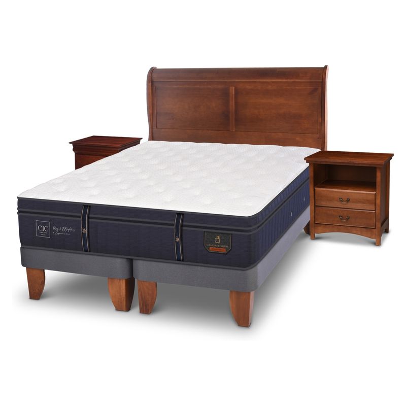 CIC - Cama Europea Grand Premium King Bd 180X200 Cm + Muebles Miro Cic