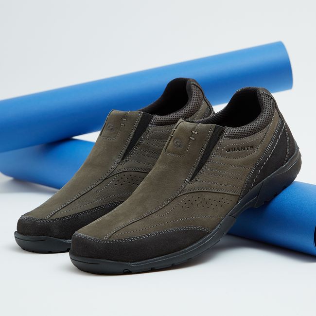 GUANTE - Zapato Casual Hombre Cuero Gris Guante