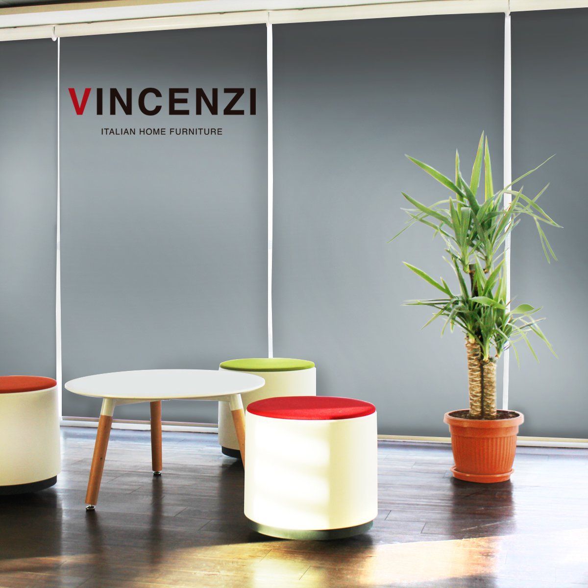 VINCENZI - Cortina Roller Blackout Térmico 1.2 X 2.3 Gris