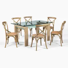 SPAZZIO - Juego De Comedor Prisma Albayalde 6 Sillas Retro