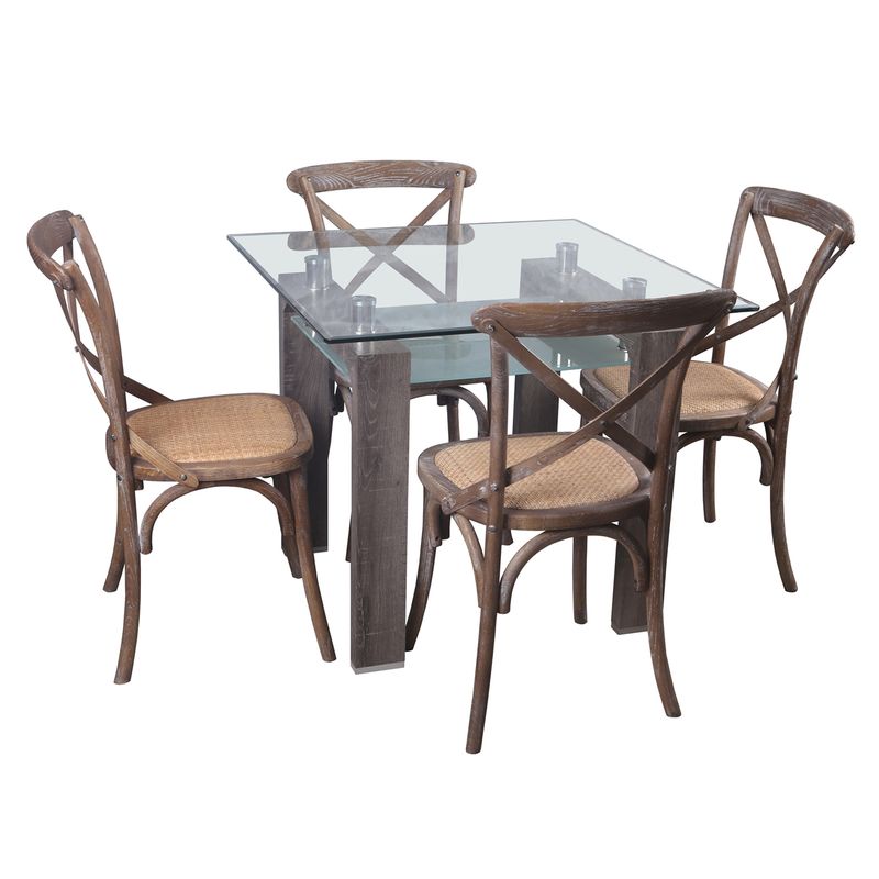 SPAZZIO - Juego de Comedor Prisma Albayalde 4 Sillas Retro Spazzio