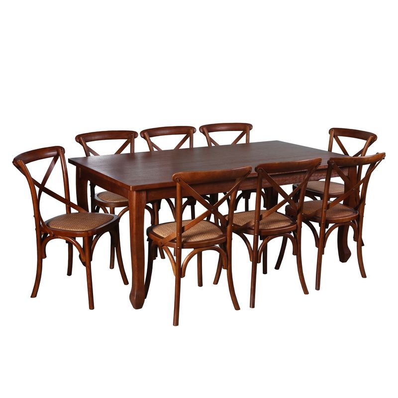 SPAZZIO - Juego de Comedor Retro Café Mate 8 Sillas Retro Spazzio