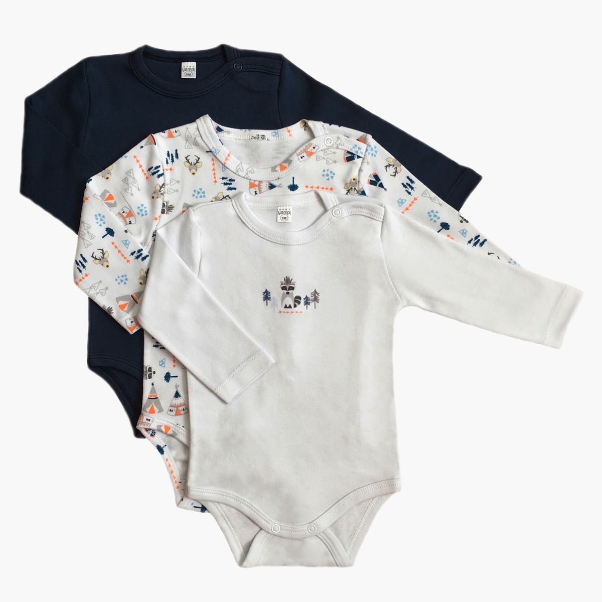 YAMP - Pack 3 bodies algodón bebé niño