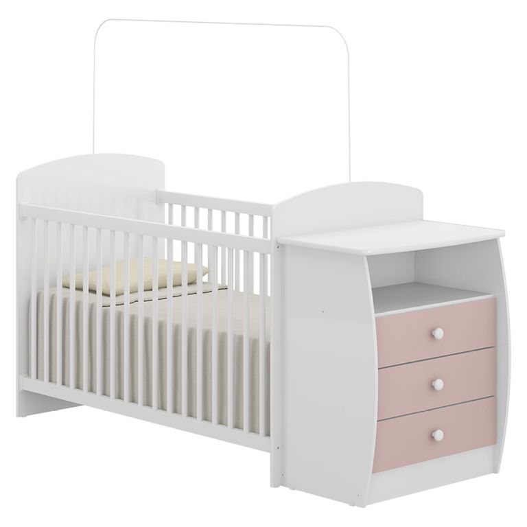 KIDSCOOL Cuna Con Mudador Bambini Rosado