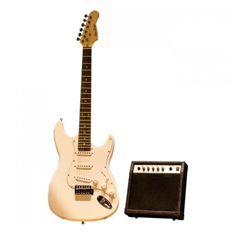 MAXTONE - Pack de Guitarra Eléctrica Color Blanco