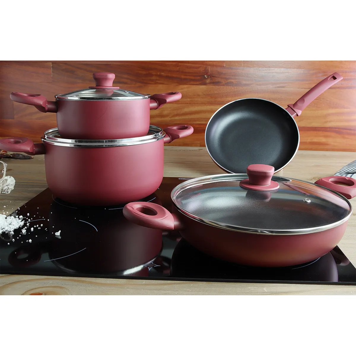 MARMICOC - Batería de Cocina Aluminio Spring 7 Piezas Marmicoc