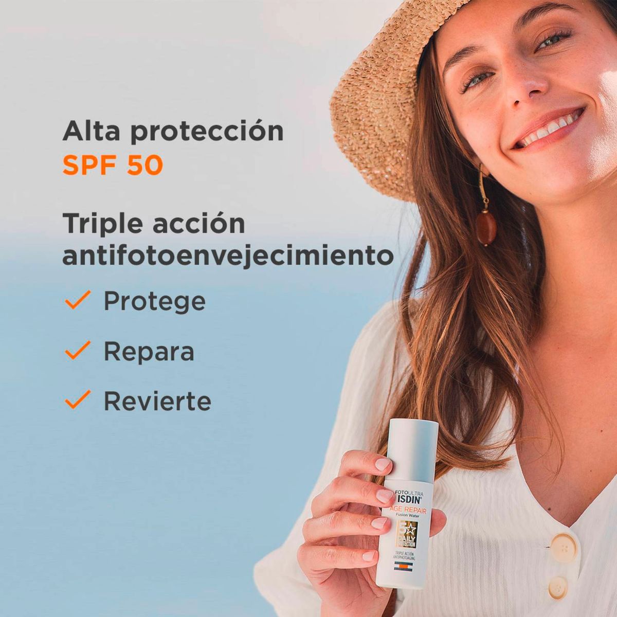 ISDIN - Foto Ultra Fusion Water Textura Ultraligera Spf 50, 50 ml