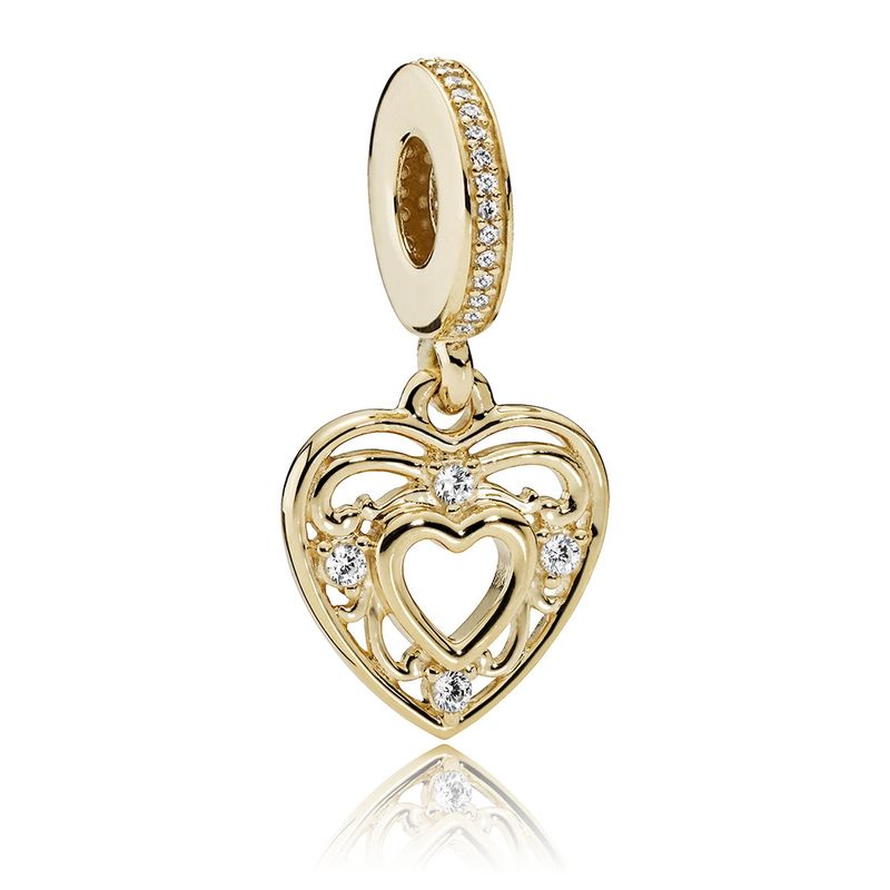 PANDORA - Dije Oro Corazón Romántico Mujer Pandora