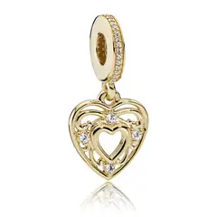 PANDORA - Dije Oro Corazón Romántico Mujer