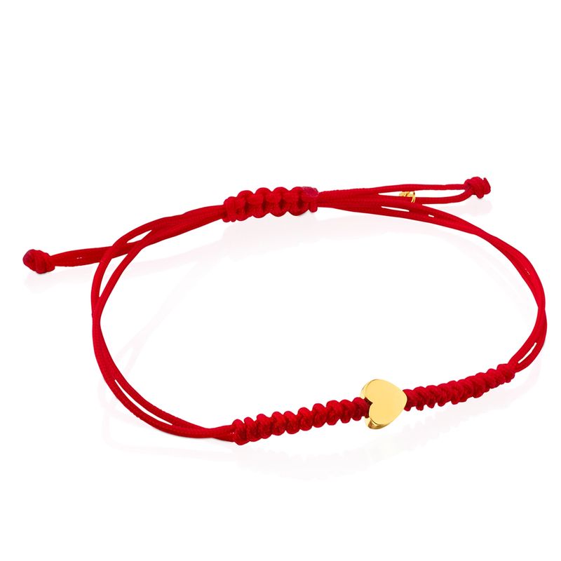 TOUS - Pulsera Xxs Corazón De Cordón En Color Rojo Y Oro Mujer Tous