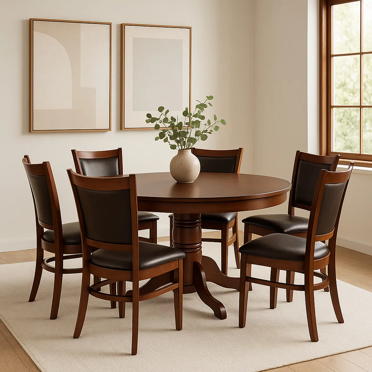 CIC - Juego De Comedor 6 Sillas Extensible New Calabria Chocolate CIC