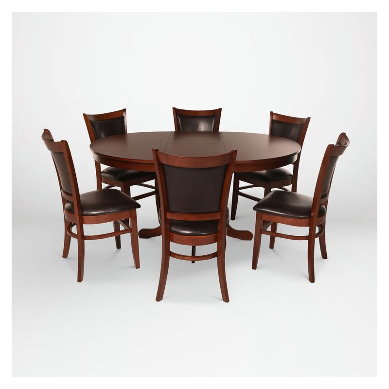 CIC - Juego De Comedor Extensible 6 Sillas Calabria Pu Choco Cic