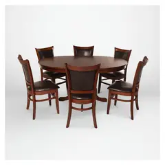 CIC - Juego De Comedor Extensible 6 Sillas Calabria Pu Choco