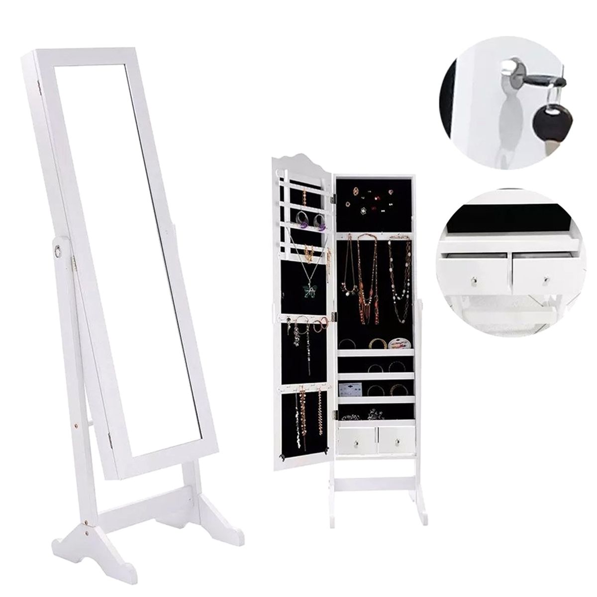 FERNAPET - Espejo Joyero Organizador Madera Mdp 11440