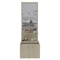 Velador Multifuncional Blanco Rovere