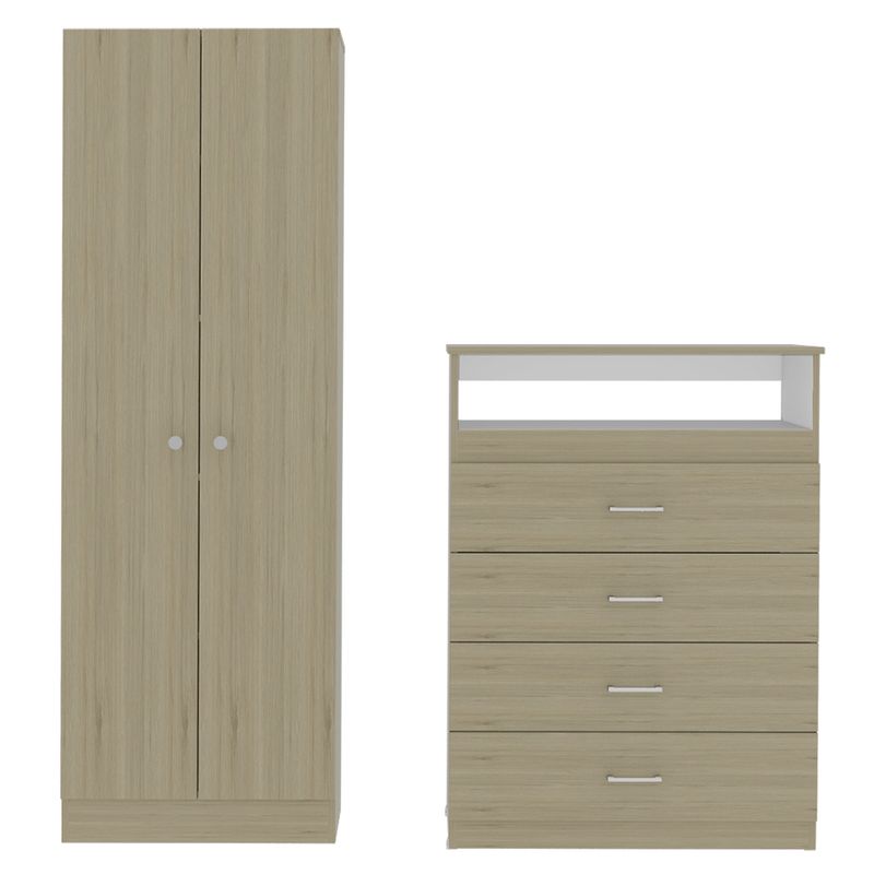 TUHOME - Combo Dreams 5 Clóset + Cómoda Rovere Blanco Tuhome