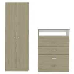 TUHOME - Combo Dreams 5 Clóset + Cómoda Rovere Blanco