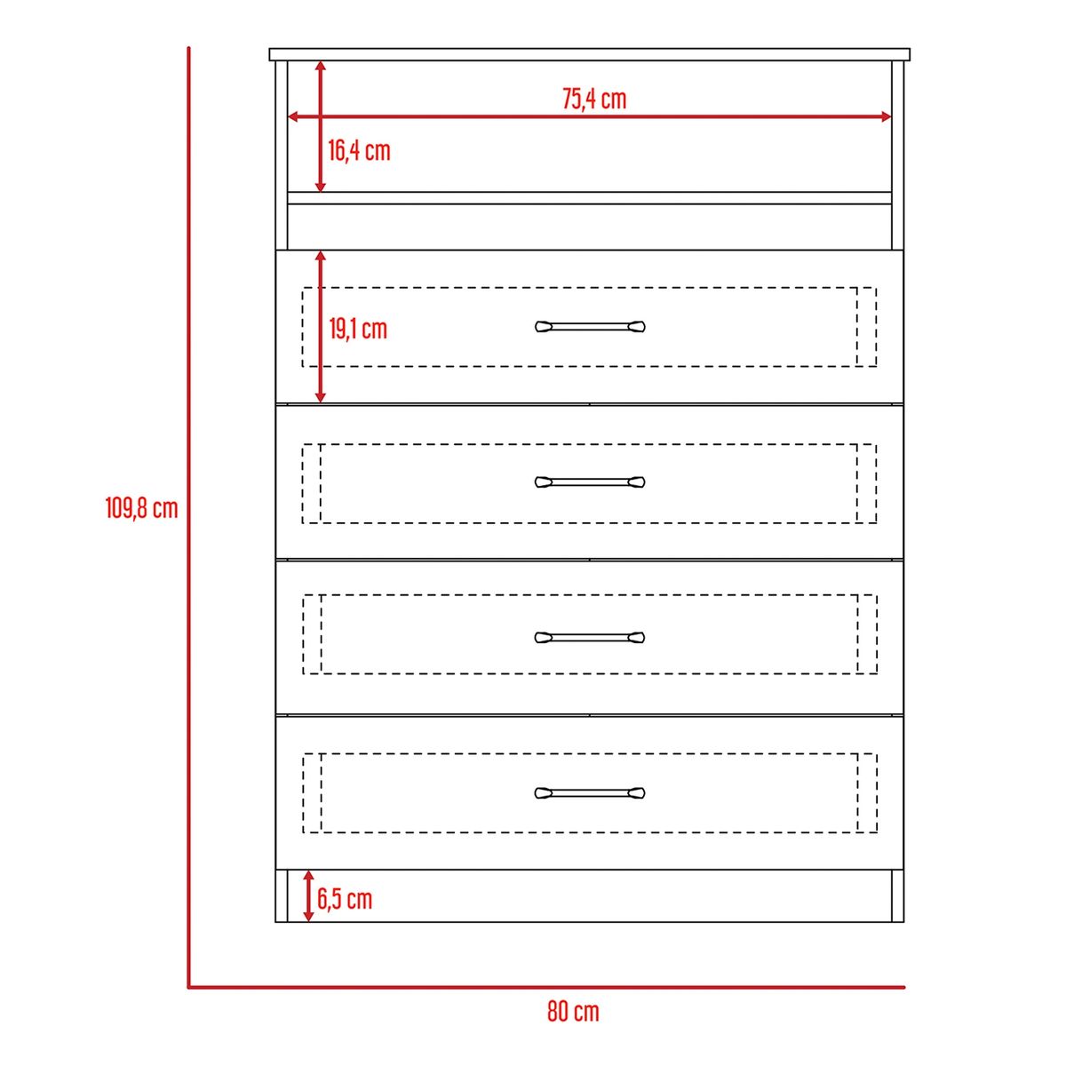 TUHOME - Combo Dreams 5 Clóset + Cómoda Wengue Tuhome