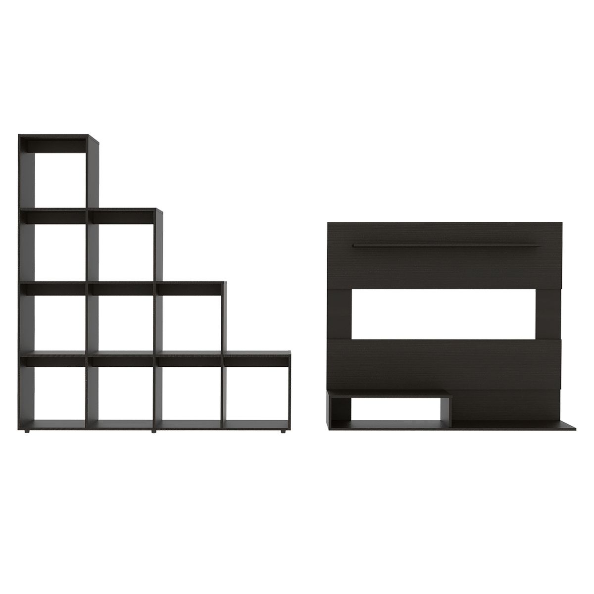 TUHOME - Panel Tv40+Biblioteca Escalera Wen Tuhome